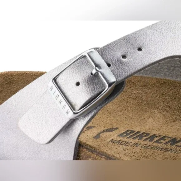 Birkenstock Gizeh BS Silver Thong Sandals EU 36 US Women’s 5 Regular Fit NWT - Picture 8 of 14